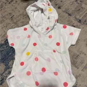 Polka Dot Hooded Baby Poncho